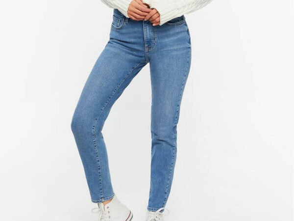 Ladies Recycled Cotton Mid-Rise Skinny Jeans