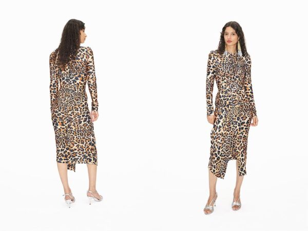 Ladies Recycled Polyester Leopard Print Dress sustainablefashion.ie Ireland